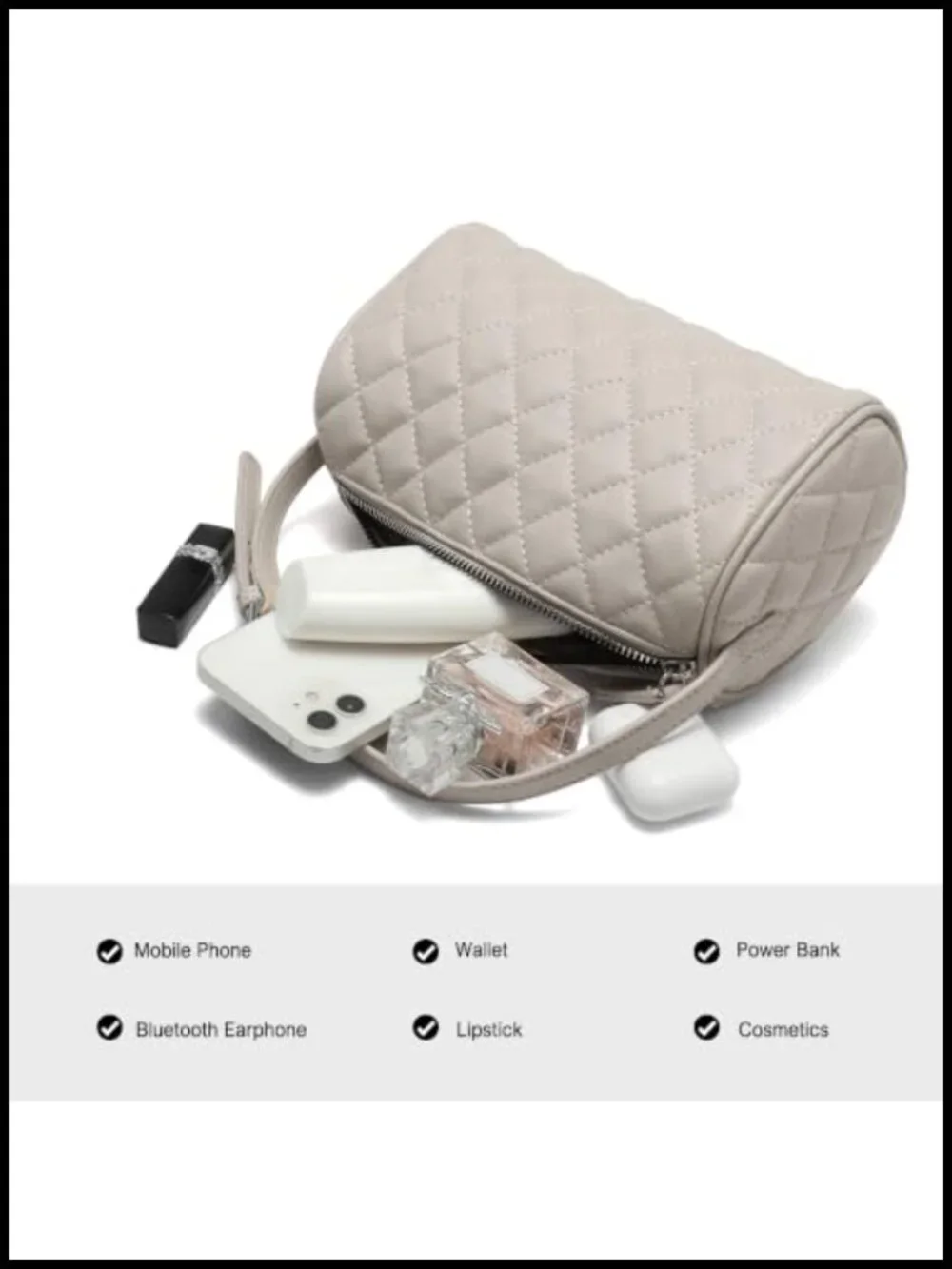 Barrel Crossbody Hobo Purse with Adjustable Strap Womens Handbag